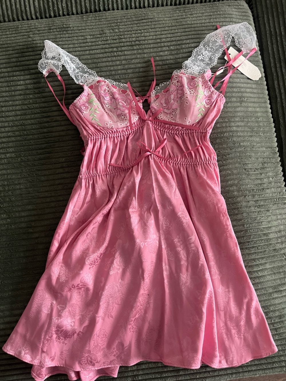 For Love And Lemons Rose Milk Eyelet Slip Dress - Picture 3 of 7